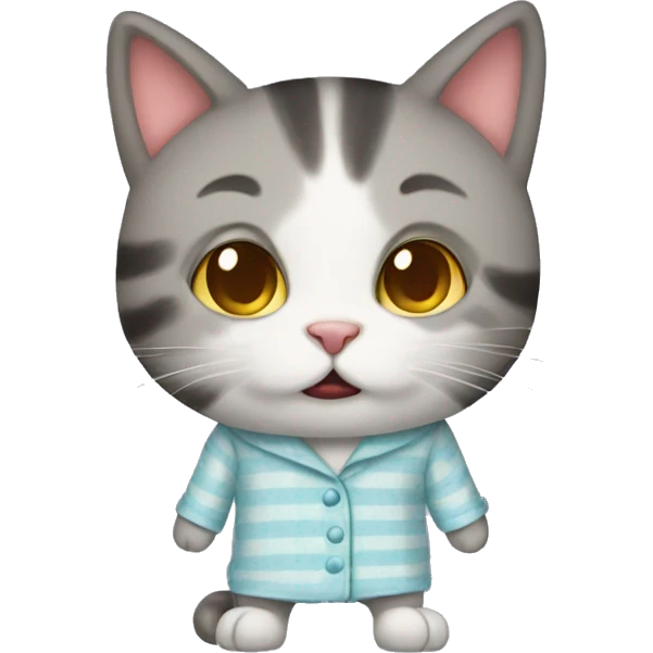 Cat in pajamas emoji