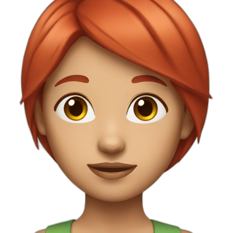 A girl with red straight hair  emoji