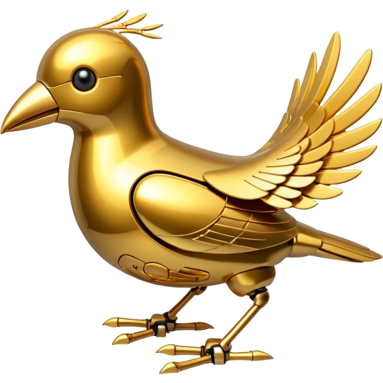 gold robotic bird emoji