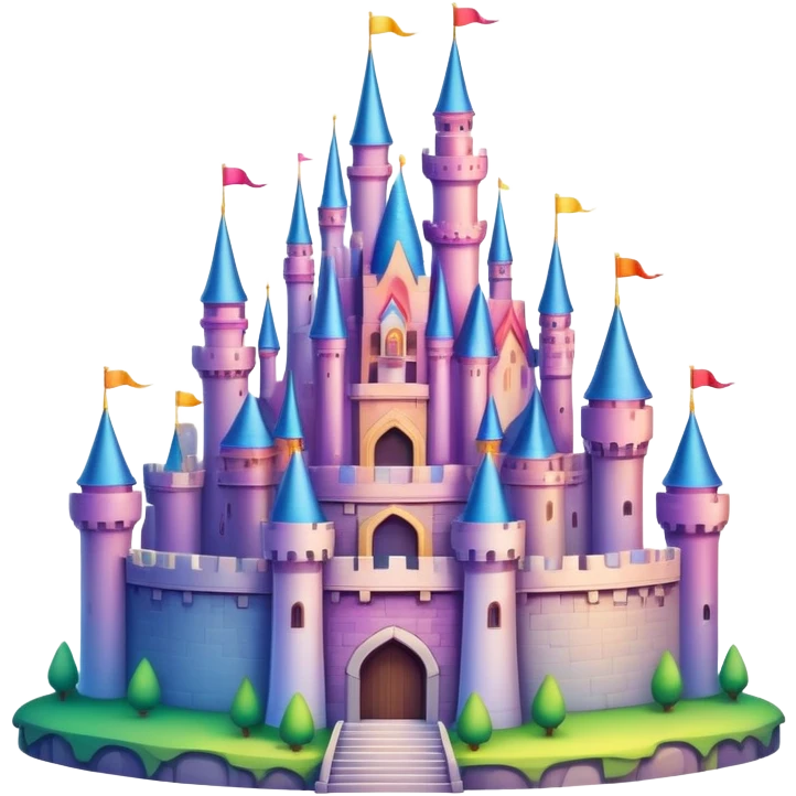 Epic divine legendary complex detailed colorful gradients aesthetic-scenic castle emoji