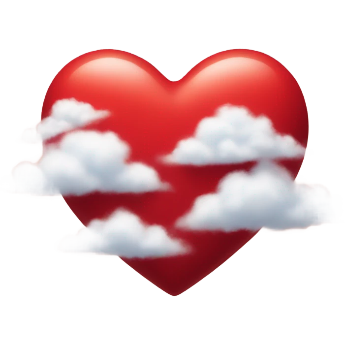 red heart in the clouds emoji