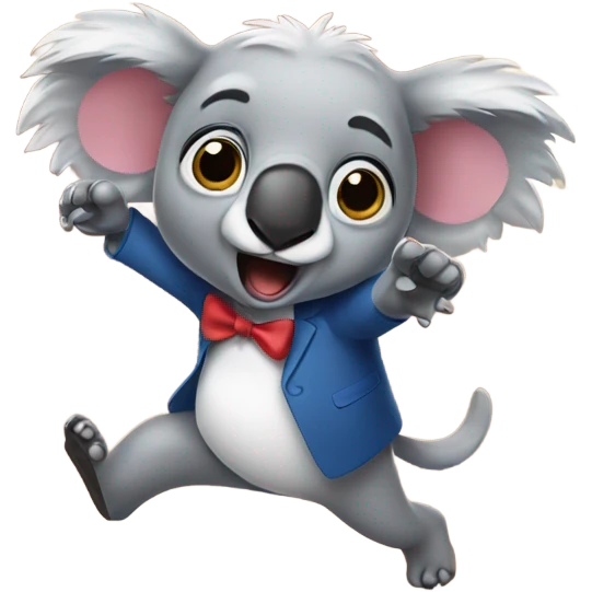 Party koala running late emoji