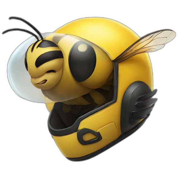 Bee in helmet emoji