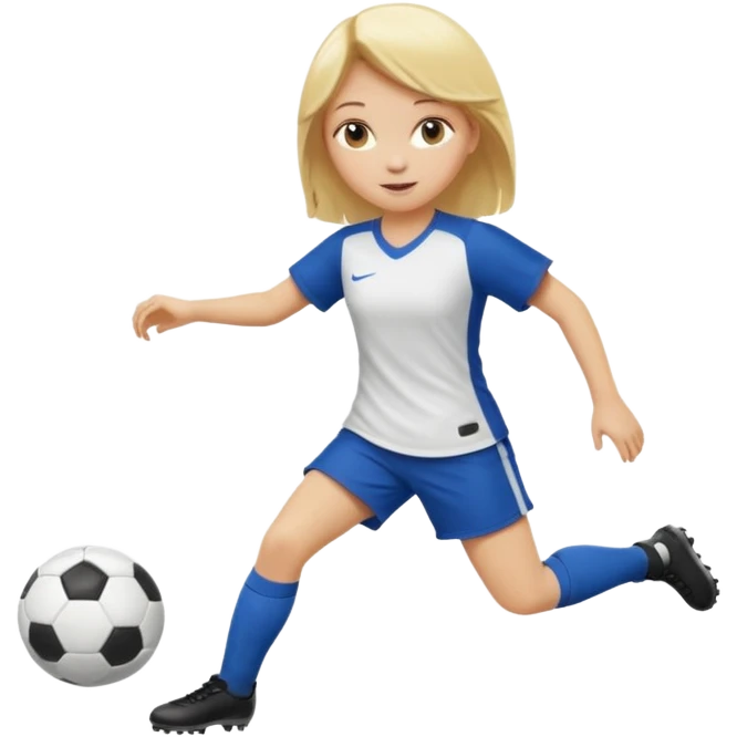girl with blonde hair playing soccer emoji