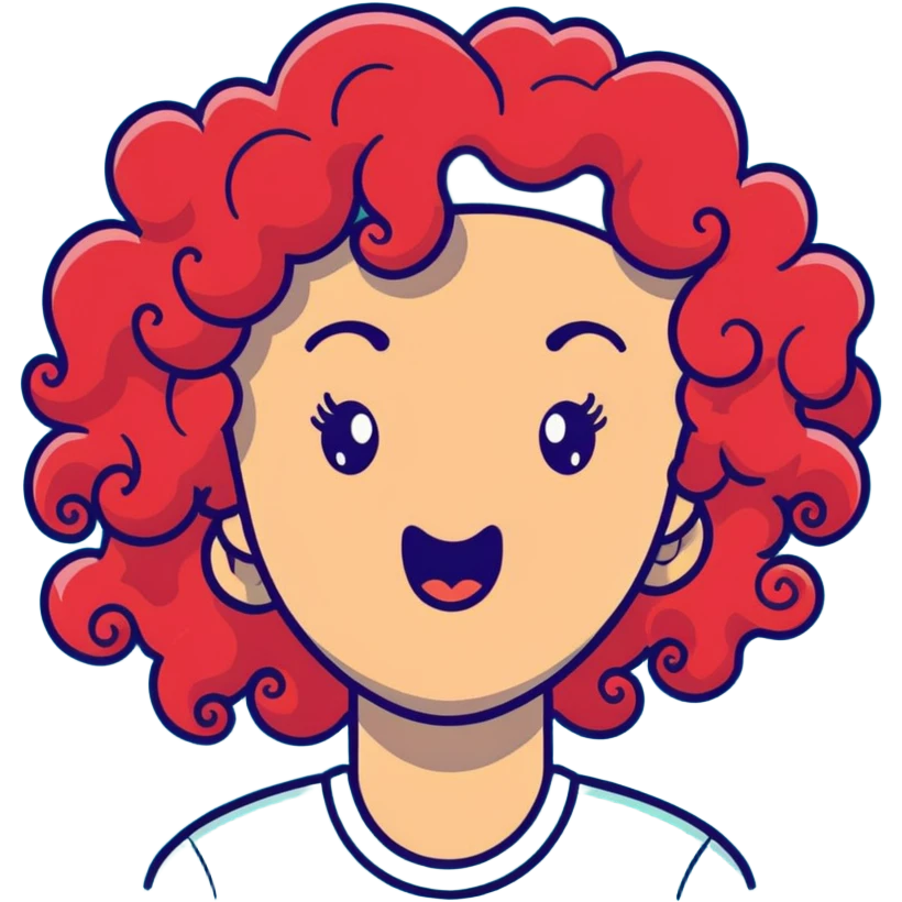 person with curly red hair and downturned eyebrows, moaning with ecstasy emoji