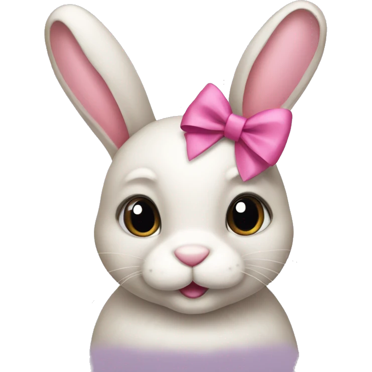 bunny with a pink bow emoji