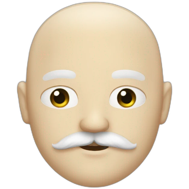 one fat white bald man with moustache and long black beard emoji