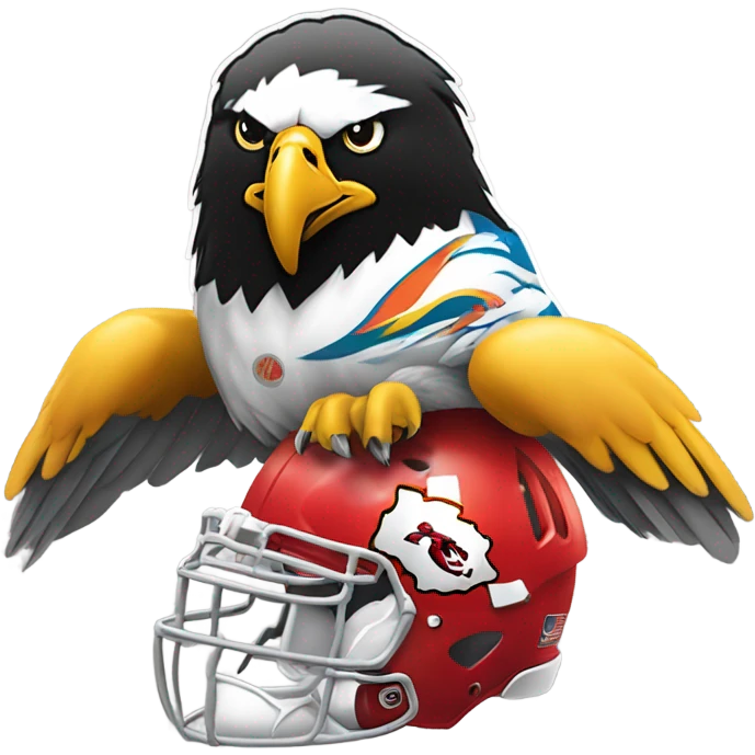 Eagle eating the nfl team Kansas City Chiefs emoji