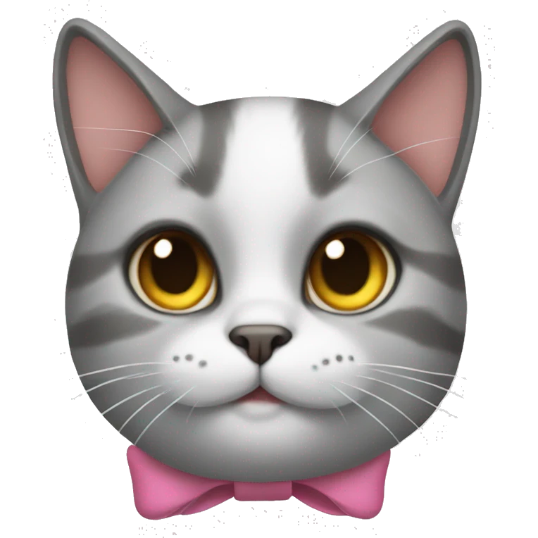 a cat wearing a bow emoji