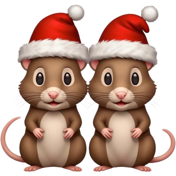 Rats with Christmas hats emoji