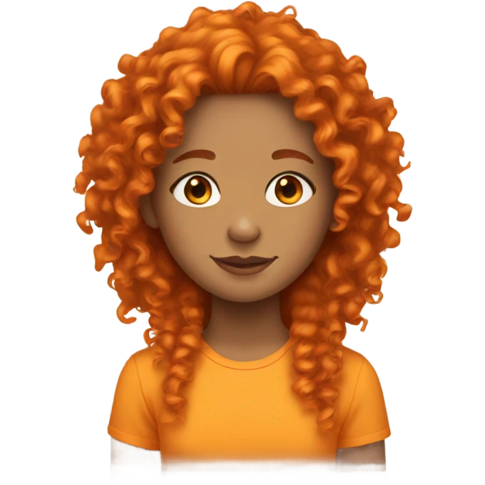 Orange curly hair 14 year old girl  emoji