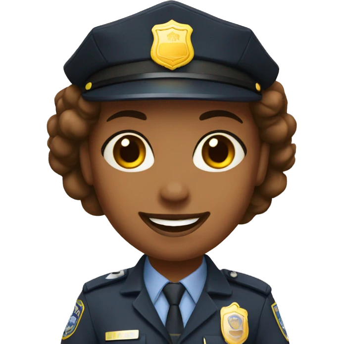 A police woman, brown skin, happy emoji