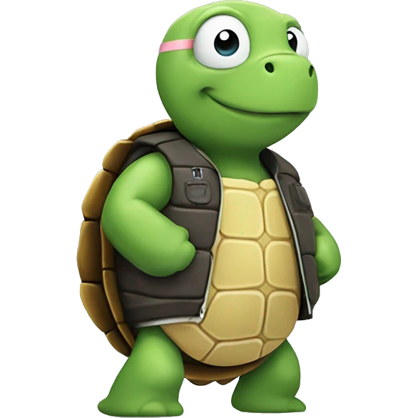 ￼￼￼ turtle wearing jacket emoji
