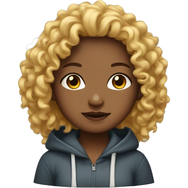 Curly girl with hoodie  emoji