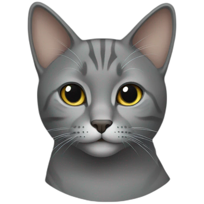 Grey cat no stripes emoji