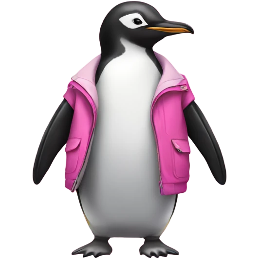 Penguin wearing pink jacket emoji
