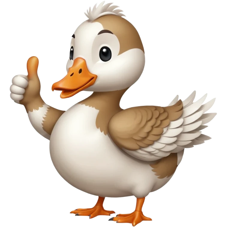 a chibi style {adult goose} giving a thumbs up emoji