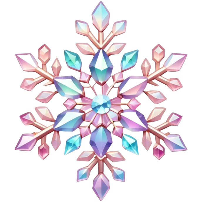 Gradient iridescent Pastel Pink crystal gemstone snowflake  emoji