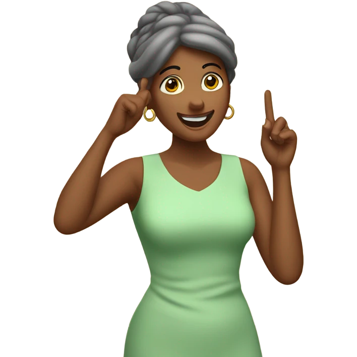 woman twirls her finger at her temple emoji