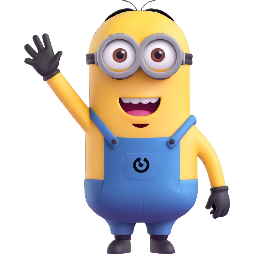 Minion character waving emoji