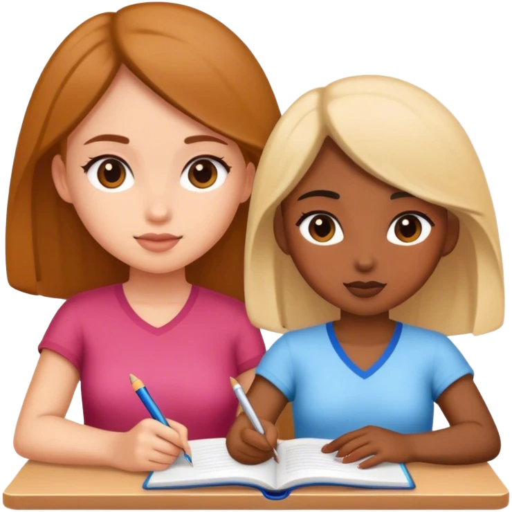 Girls studying emoji