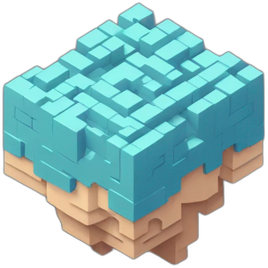 8bit brain isometric emoji