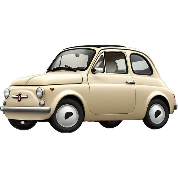 Fiat 500 red top beige body emoji