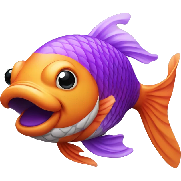 Koi fish with a purple mustache  emoji