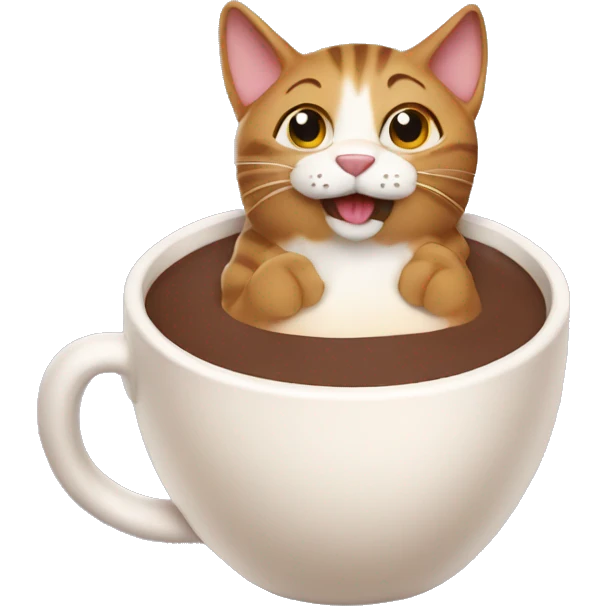 Cat drink hot chocolate  emoji