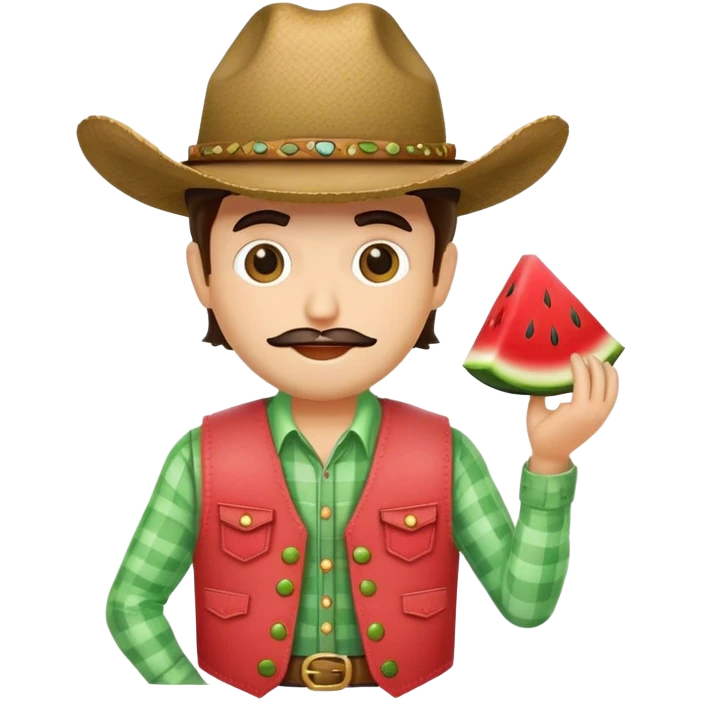 Watermelon dressed as a cowboy emoji