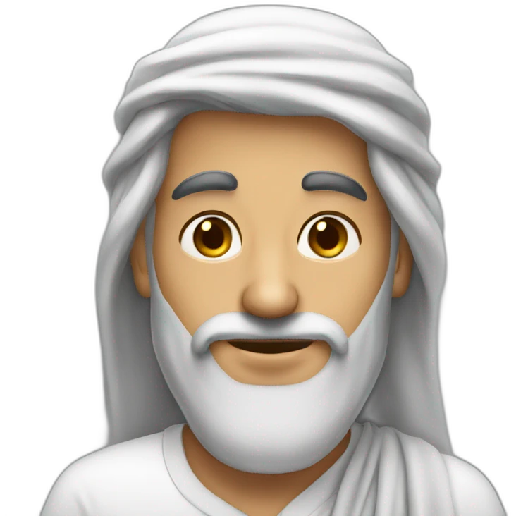 Saudi guy wearing ahomagh with light beard and big nose emoji