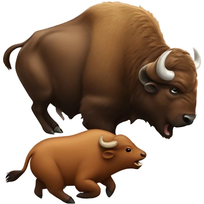 Buffalo fighting a beaver emoji