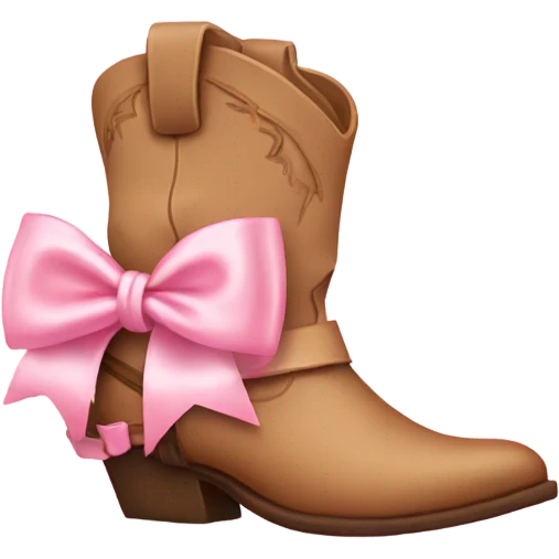 Cowboy boots with light pink bow  emoji