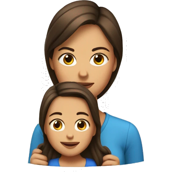 maman brune avec sa fille emoji