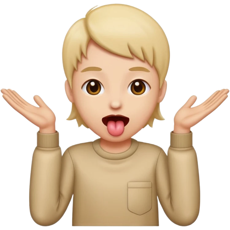 tongue out with hands to the side emoji