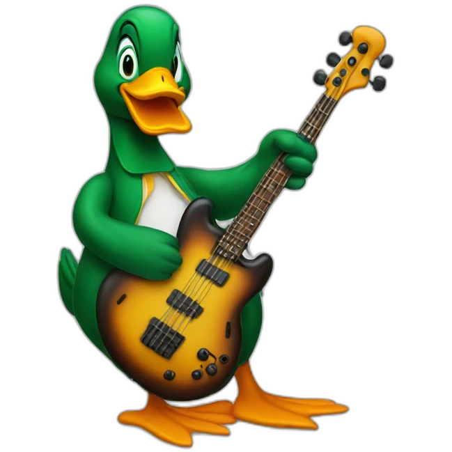 a mallard playing bass emoji
