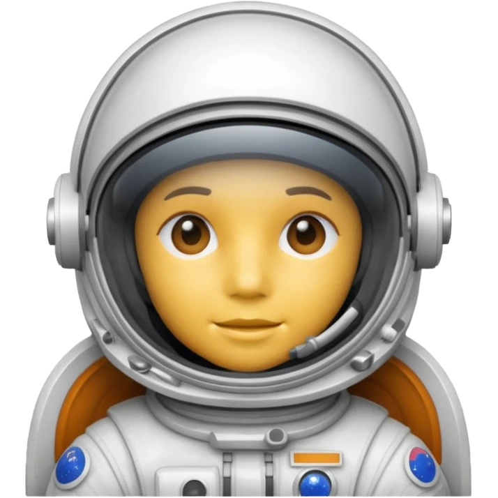 Astronaut helmet with White fiberglass material with subtle panel lines. emoji