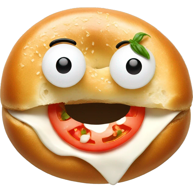 Tomato mozzarella bagel emoji