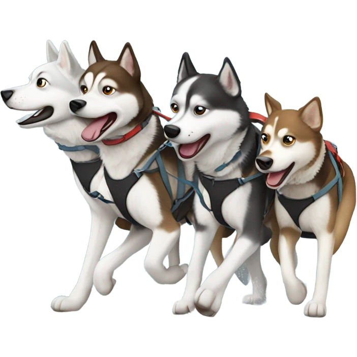 Snow dogs on sleds emoji