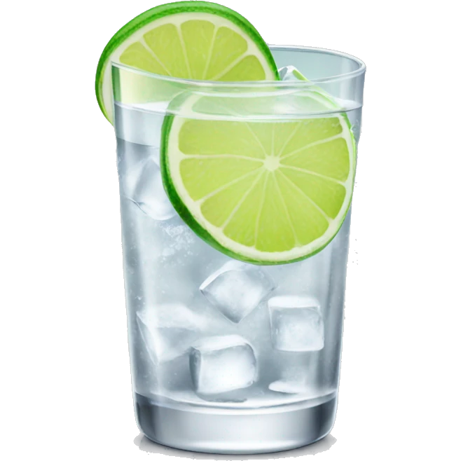 Vodka tonic with a lime emoji