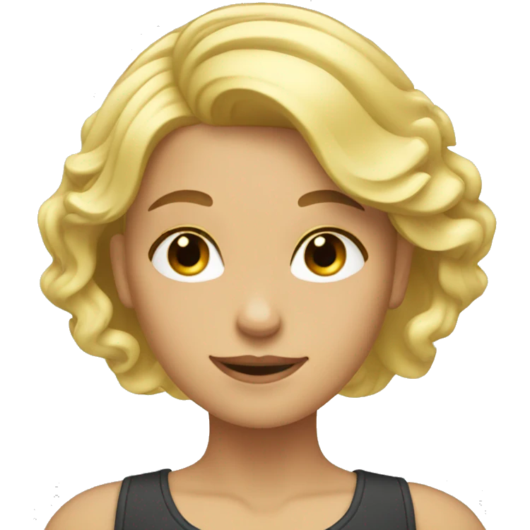 girl with blonde hair combing her hair emoji