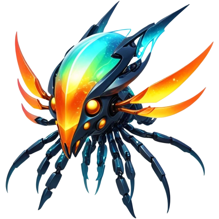  Epic legendary warm-colored fiery sunny rare glowing mechanical Shiny sparkly transparent bioluminescent luminescent vibrant bright pastel dark exotic iridescent colorful gradients futuristic modern metallic glossy glittery fantasy-cyber-Fakémon-Vernid-creature emoji