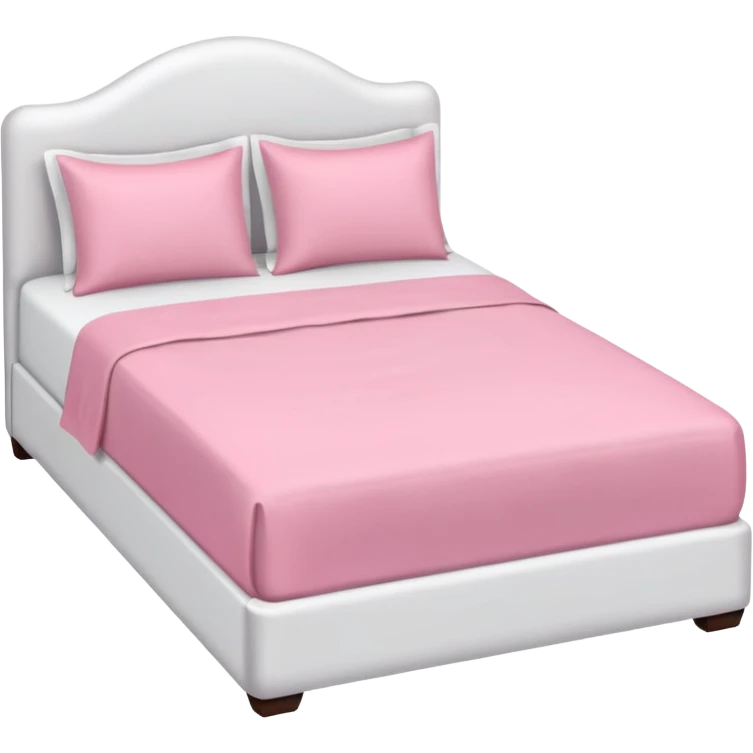 a white aestetic bed with pink linens  emoji