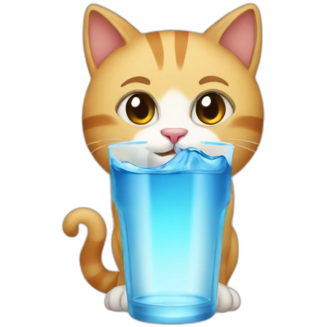 Cat drink water emoji