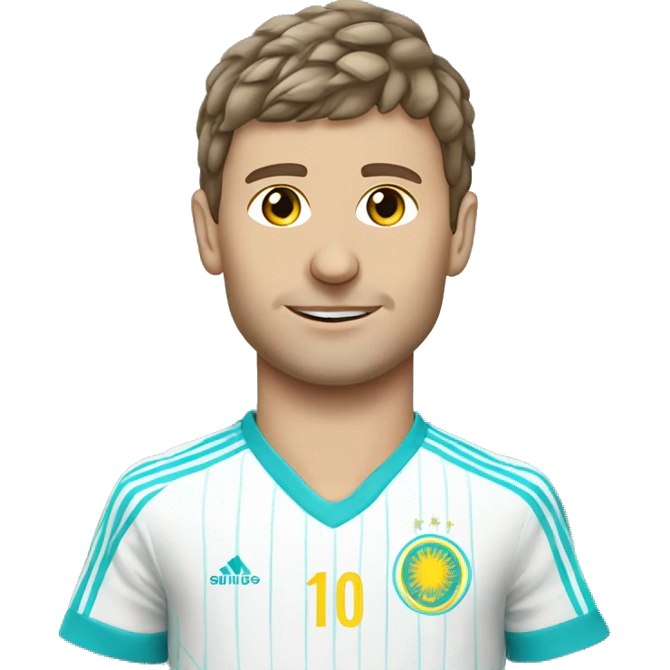Footballer Thomas Muller in Kazakh national dress emoji