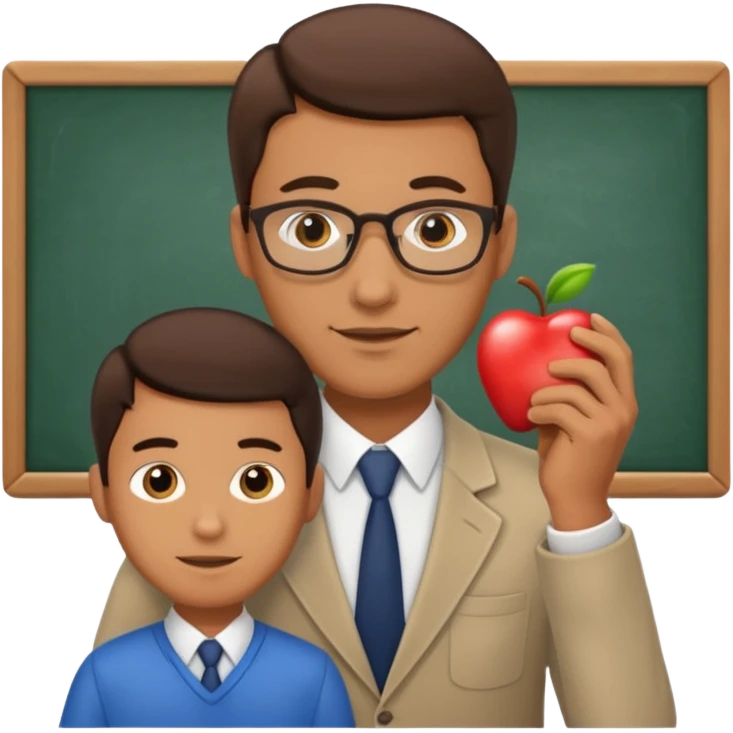 male teacher helping student emoji