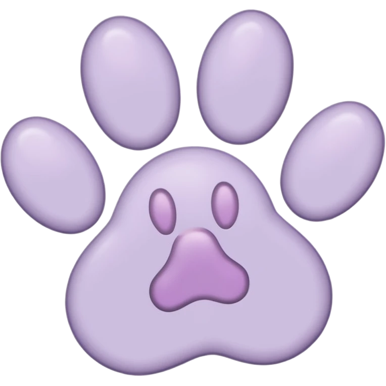 a very light pale pastel purple pawprint emoji