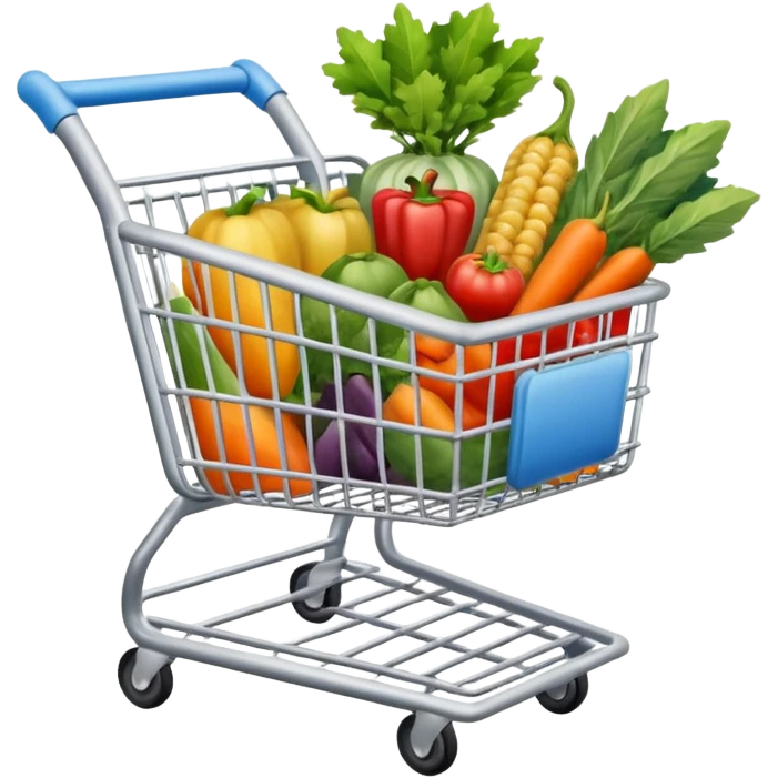 shopping cart silver with stuff emoji