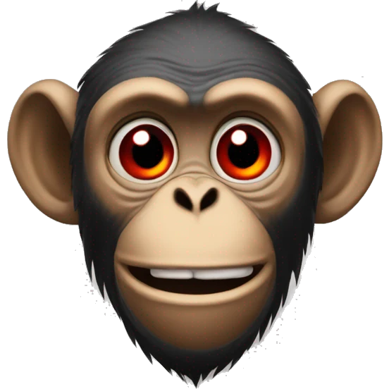 A high monkey red eyes slightly sleey smiling  emoji