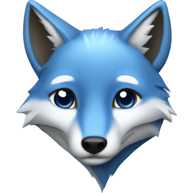 A blue fox  emoji